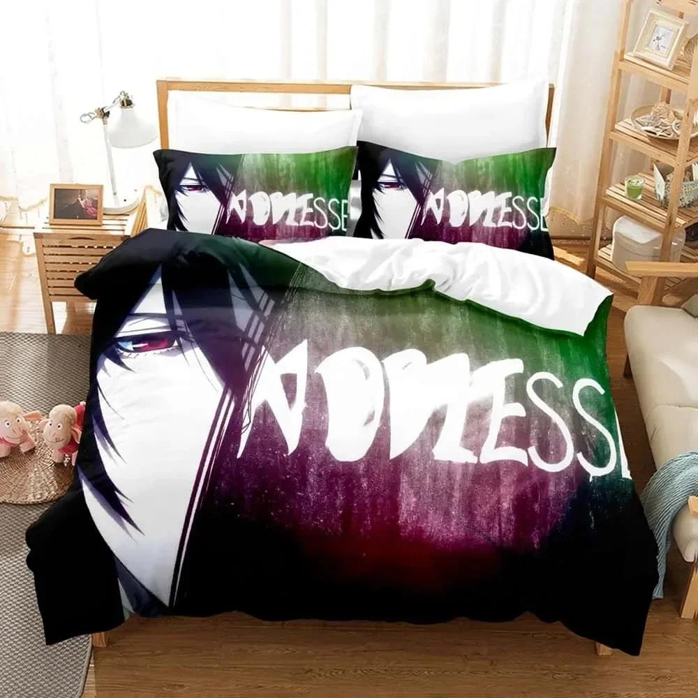 3d Anime Noblese Beding Set Printed Bed Linen Set With Pilowcase Bed Soft Duvet Cover Soft Single Double Quen Super King-Sized Dimensionsd Dimensions