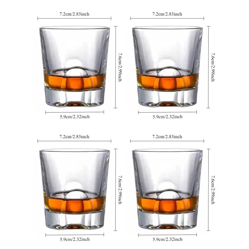 

4pcs Transparent Cocktail Glass Unique Design Whiskey Glass European Style Wine Glass Party Cocktail Cup New Year Gift Giving 4pcs