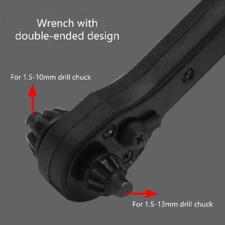 Professional 2 In 1 Ratchet Double Head Chuck Key Replacement Tool for Electric Drill Power Tool Tightening Loosening