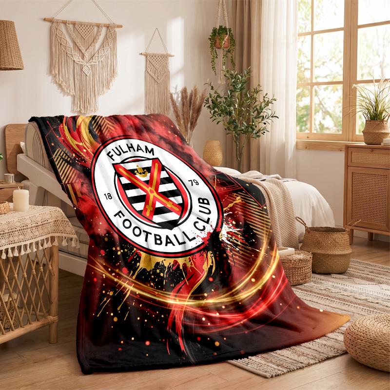 Fulham Football Print Flannel Blanket Soft Warm Sofa Bed Throw Blanket For Home Office Bedroom