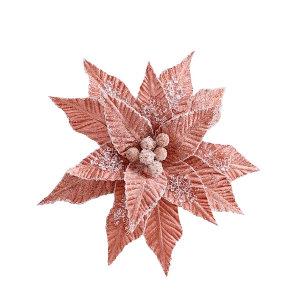 Faux Velvet Artificial Xmas Flower Large Size High-grade Xmas Tree Decorations Merry Christmas Vibrant Colors