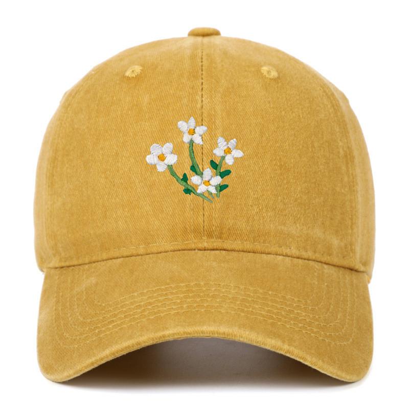 Floral Embroidered Baseball Cap With Curved Brim For Casual Style