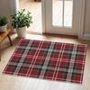 Roter grüner Tartan karierter Teppich Warme Retro-Fußmatte für Wohnzimmer Schlafzimmer Bauernhaus Rustikales Dekor Leicht zu reinigen Langlebiger Innenraumteppich