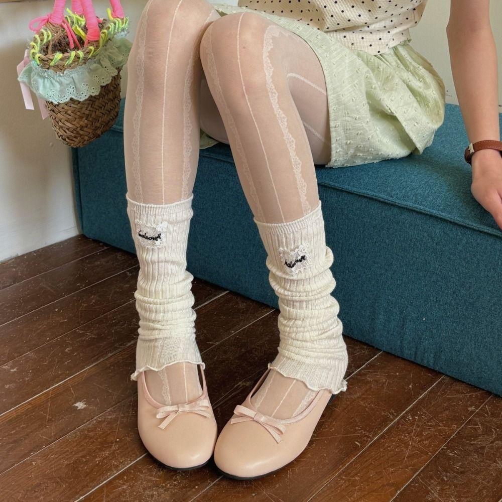 Sweet Ballet Calf Long Socks Candy Color Cotton Socks Comfortable Mid Calf Stocking Streetwear