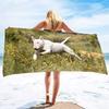 Bull Terrier Print Large Beach Towel for Bath Travel Outdoors Lightweight Soft Towels Super Absorbent Sandproof Quick Dry Towel