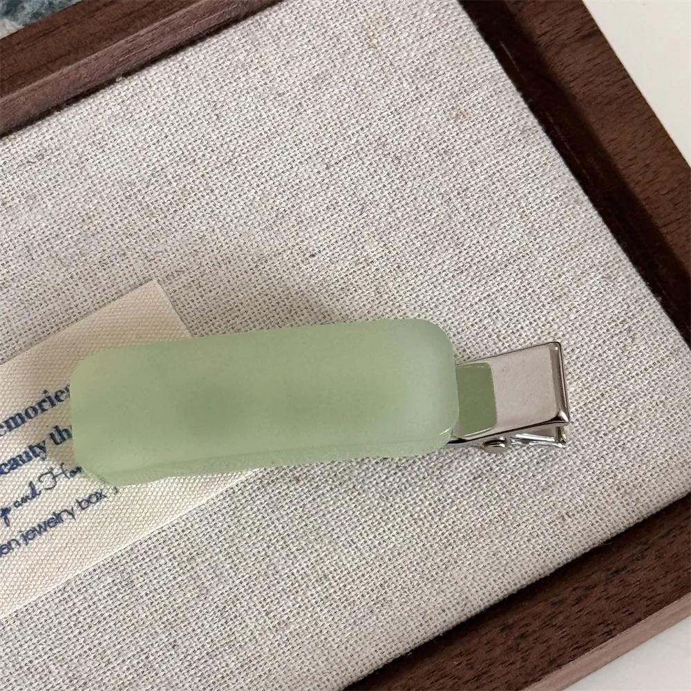 Fashion Acetate Checkered Hair Side Clips Broken Hair Bangs Clips Women Girls Sweet Cute Side Clips Elegant Duckbill Clip