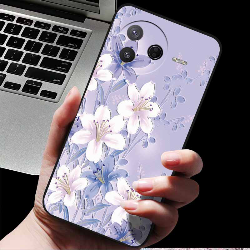 For Xiaomi Poco F7 Pro/ Poco F7 Ultra 5G 3D Relief Flower Emboss Soft Silicone Back Cover Case for Poco F7 Pro Ultra Relief Case