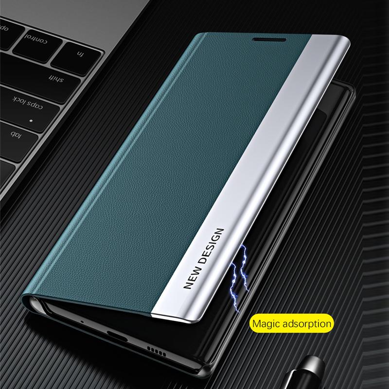 6D Plating Leather Phone Shockproof Case For Samsung Galaxy S25FE S24 S25 Ultra S23 S21 S22 Plus 5G Full Protection Magnetic Flip Book Stand Cover