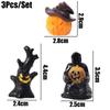 3PCS Halloween Ornaments Resin Figurines Spooky Cute DIY Decorations Desktop Decor Haunted House Party Supplies Holiday
