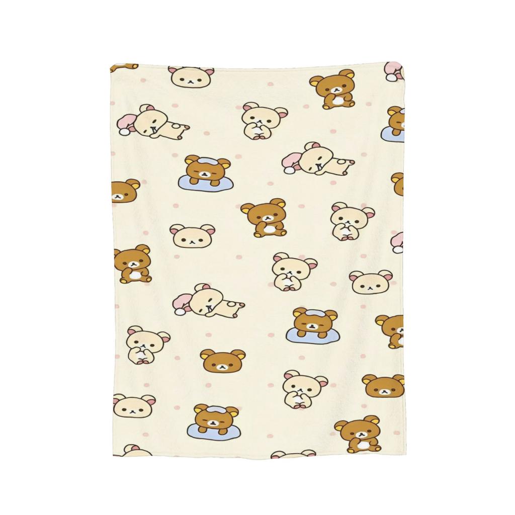 Rosa Süßer Bär Rilakkuma Decke Flauschige Tolle Atmungsaktive Überwurfdecken für Bett Sofa Winter,