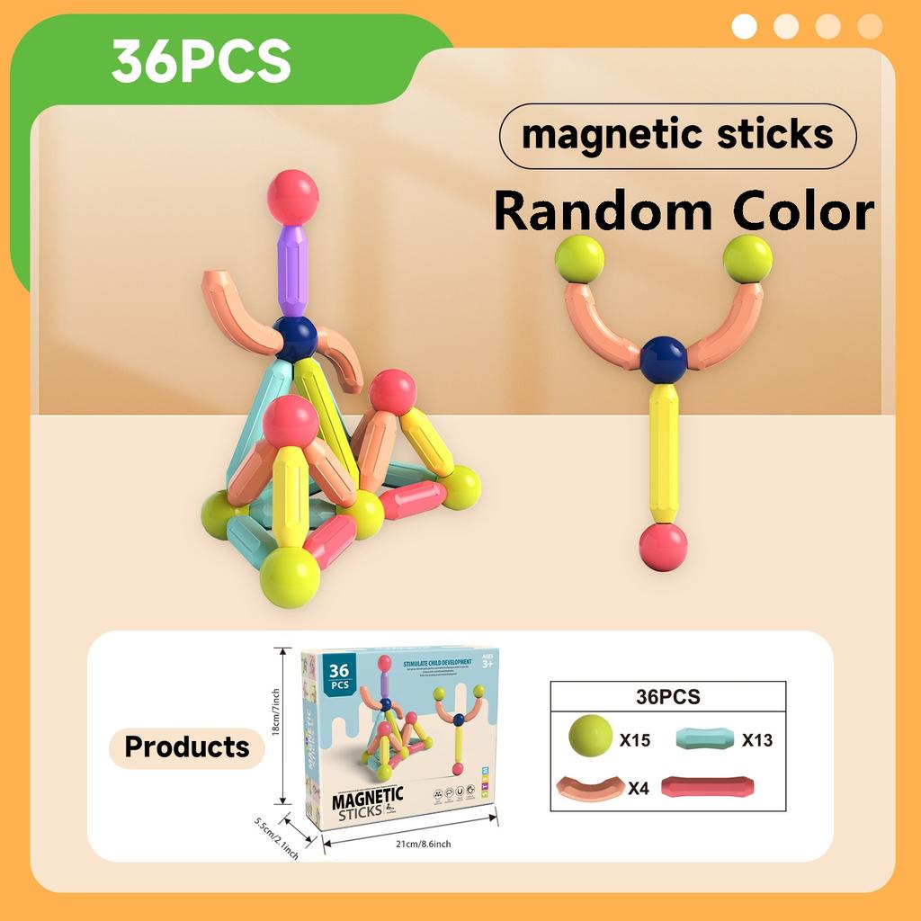 Variety Magnetic Rod Set Magnetic Sheet Building Block Particle Assembly Early Education Educational Strong Magnetic Toy Gift