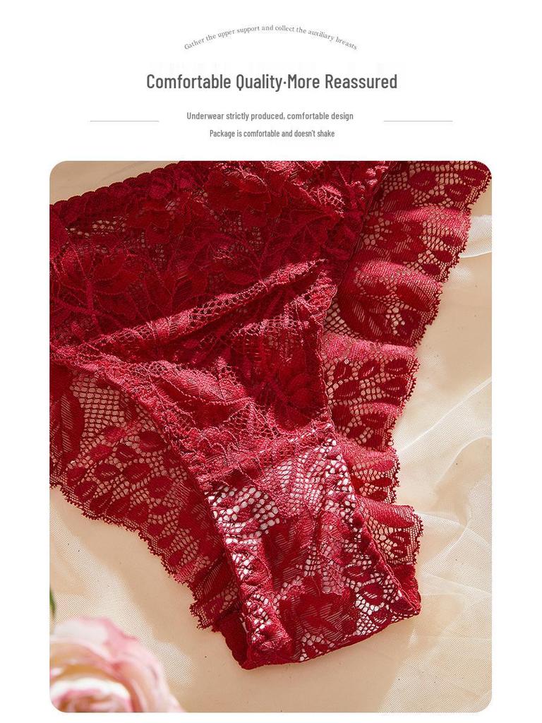 French Lace Lingerie Set: Sexy Hollowed-Out Bra & Thong Duo