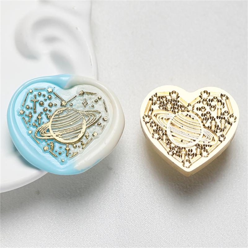 Heart Series Sealing Wax Stamp Head Heart Shaped Wax Seal Stamp for Envelopes Wedding Invitation Decorations Brass