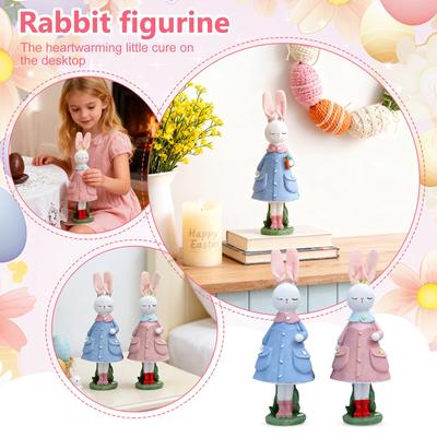 Ornements de Pâques en Résine Lapin, Convient Pour l'Affichage de Jardin, Pendentif Lapin Mignon, Objets de Collection Pour Fête de Pâques.