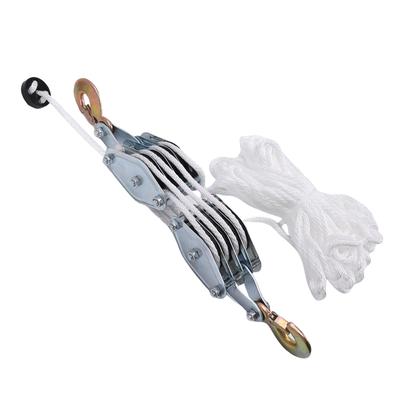 Lanový kladkostrojový systém 2200 lb Pracovní zatížení Těžký kladkový blok Kladkostroj 8:1 Poměr Zvedací Síla pro Garážové Sklady Budova