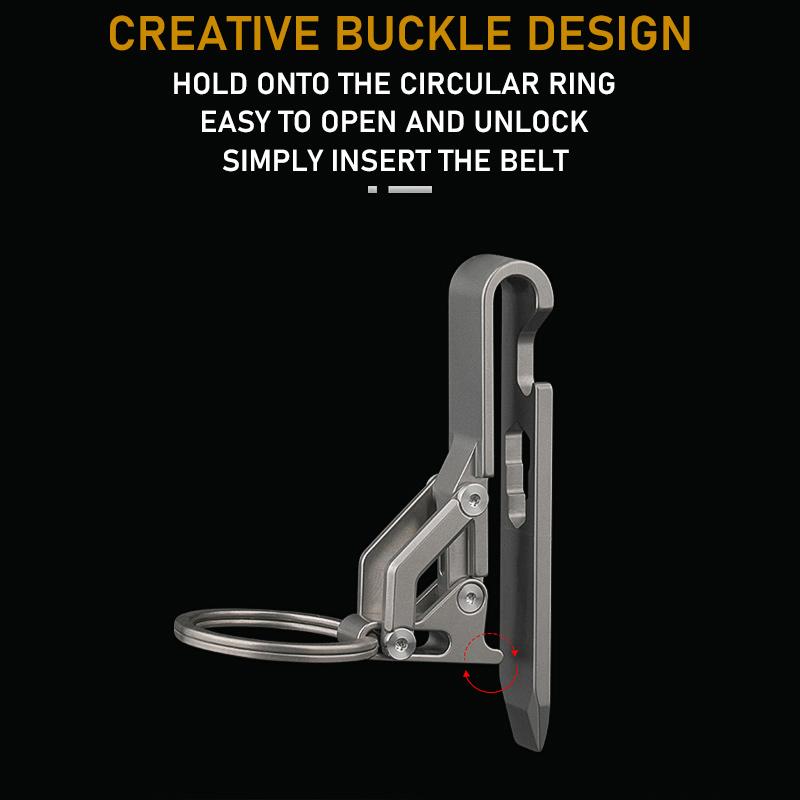 Titanium Alloy Car Keychain Belt Bucklemultifunctional Lightweight Anti Loss Universal Pants Style Keychain