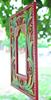 Hand Carved Wooden Jharokha Wall Decor: Bright Painted Flower Design Indian Frame