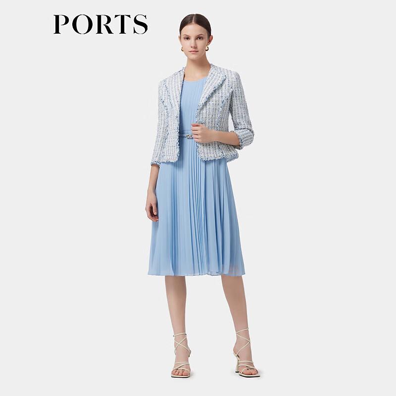 

PORTS Женский элегантный твидовый укороченный жакет с бахромой M