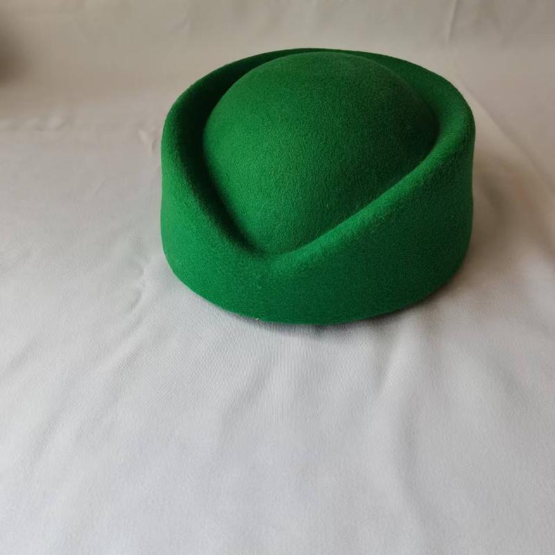 Cappello a Cilindro Riccio Retrò, Berretto di Lana Monocolore, Cappello Elegante da Banchetto Quotidiano per Donna