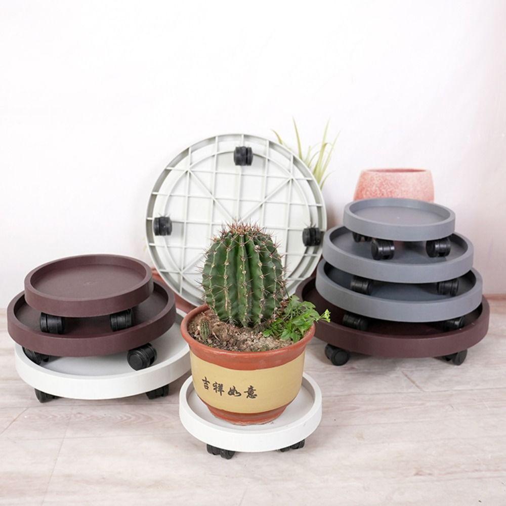 With Water Tray Flower Plant Pot Tray Movable Flower Pot Tray Plant Stand Base Gardening Supplies