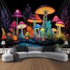 Psychedelic Mushroom Tapestry Nature Wildflower Plant Landscape Wall Hanging Fantasy Tapestry Poster for Dorm Living Room Decor