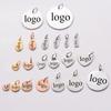 20pcs/lot Stainless Steel Customize Logo Tags Charms for DIY Jewelry Making Personalized Name Logo Disc 3 Colors