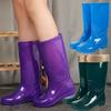 No lining rain shoes non-slip comfortable fashion waterproof shoes women's summer velvet medium and high water boots wear-resistant rain boots
