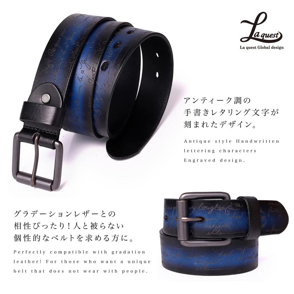 [Laquest] Herren Antiker Englischer Buchstaben-Design Farbverlauf Ledergürtel (4. rot)