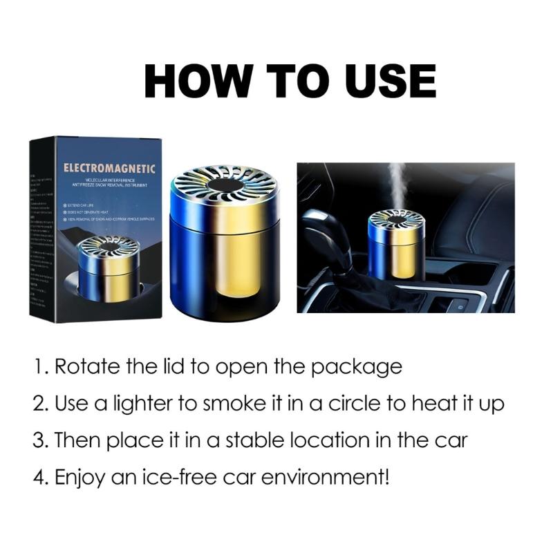 Winter Car Antifreeze Ornament Electromagnetic Molecular Windshield Snow Removal For Truck Convertible Auto Travel Tools