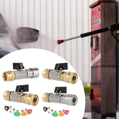 Metal Pressure Washer Fitting Quick Connect Ball Valve Water Pipe Coupler for M22 Hose Cleaning Solutions