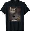 Funny Vintage Wine Cat Animal Meme 90s T-shirt
