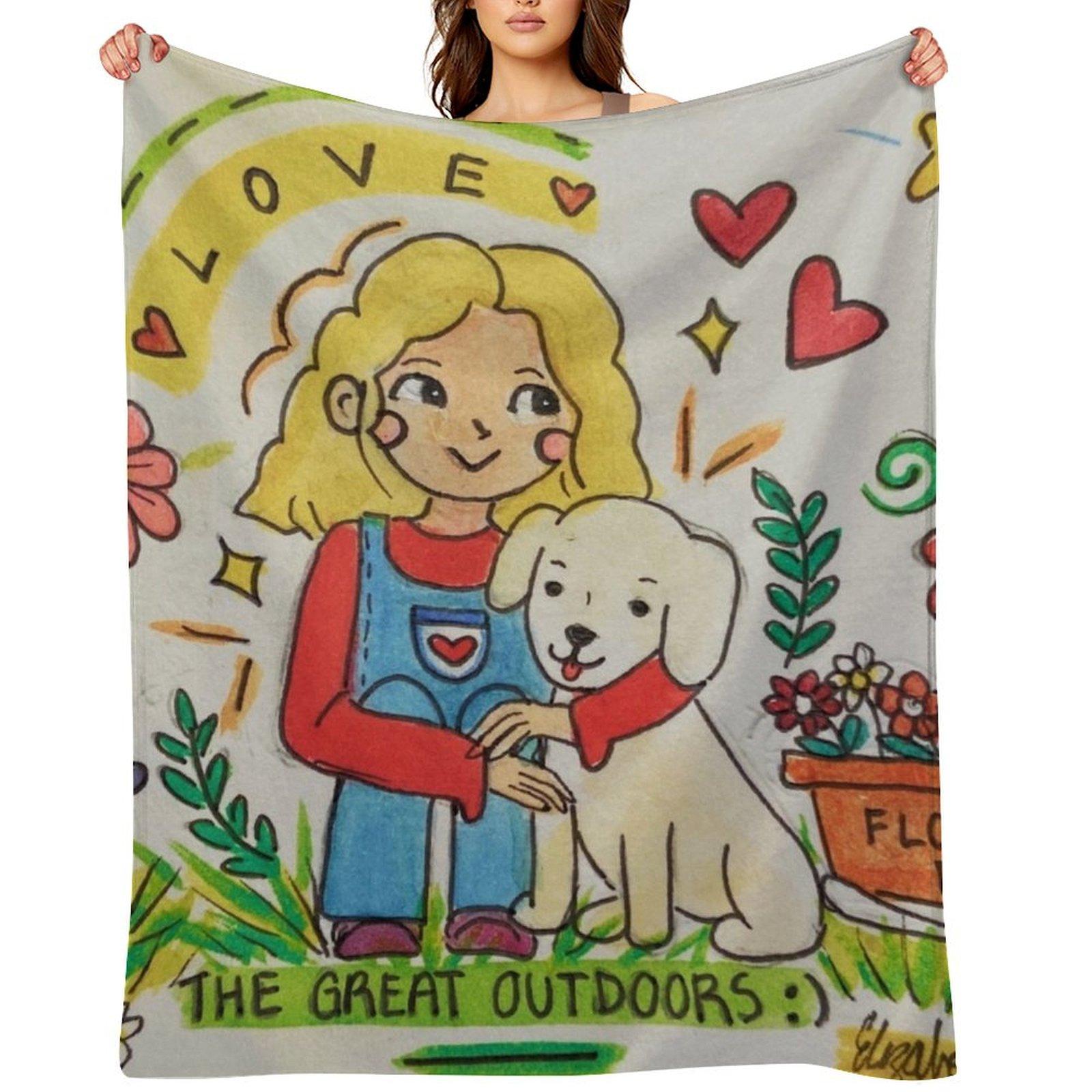 

Dog lover Throw Blanket Custom Decorative Beds Summer Loose Blankets 30x40in