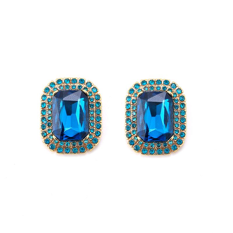 Cercei vintage geometrici cu safire, europeni și americani