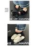 Plus Size Women's Open Toe Fur Slippers - Winter Plush Flat Bottom Indoor Warmth