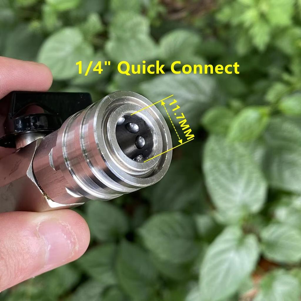 M22 14MM Adaptor With Ball Valve With 1/4" Quick Hitch For High Pressure Wash Hose Switch On/Off Funciton