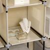 Fabric Wardrobe, with Rails and Shelves - Beige