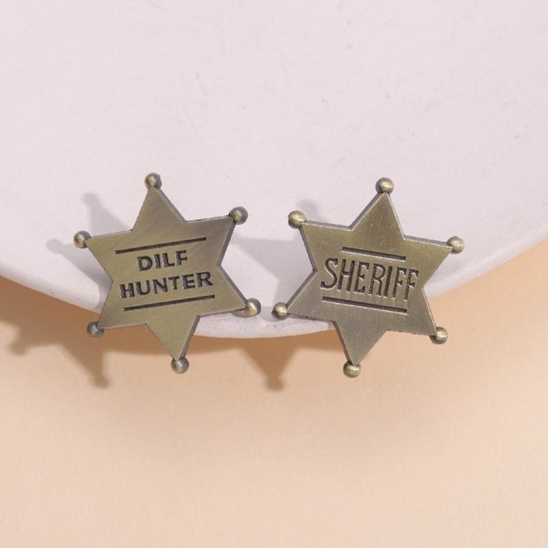 Versatile Badge Hexagonal Commemorative Badge Brooch Alloy Pin Jewelry Ornament