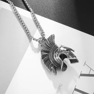 Odin Helmet Pendant Viking Totem Mens Personality Retro Necklace Indian