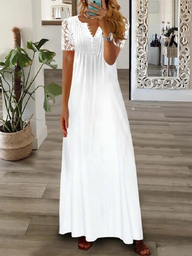 New Spring and Summer Women's Clothing, Fashionable European and American Lace Long Dress