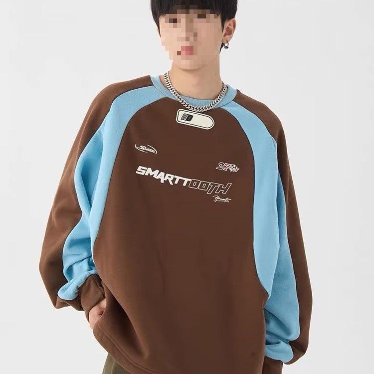 

Guochao Vibe Sweatshirt: Trendy Spring/Autumn Top for Couples M білий