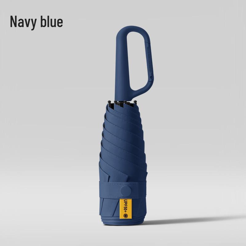 New Macaron Color Five-Fold Ultra-Light Sun Protection Compact Mini Umbrella with Buckle Handle