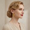 Boucles d'Oreilles en Acier Inoxydable pour Femmes Vintage Luxe Élégant Bijoux en Acier Titane