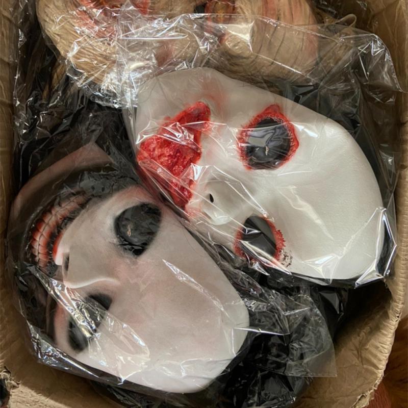 Halloween Geistergesicht Maske Neuheit Halloween Haushaltsprodukte Geistergesicht Horror Maske Realistische Form 160 Gramm Langhaarige Maske