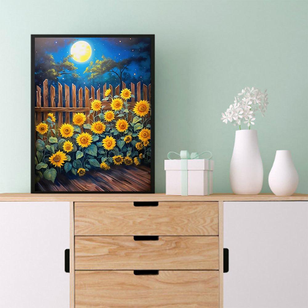 5D DIY Diamond Painting Sunflowers In The Garden Cross Stitch Kit Mosaic Diamond Embroidery Full Round/Square Drill Home Decoration