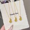 Vietnam Sand Gold Six-Character Mantra Necklace with Imitation Gold Round Eight Treasures Pendant