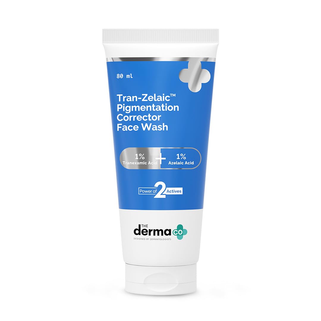 The Derma Co Tran-Zelaic Pigmentation Corrector Face Wash 80ml | Fades Dark Spots | Unclogs Pores | All Skin Types
