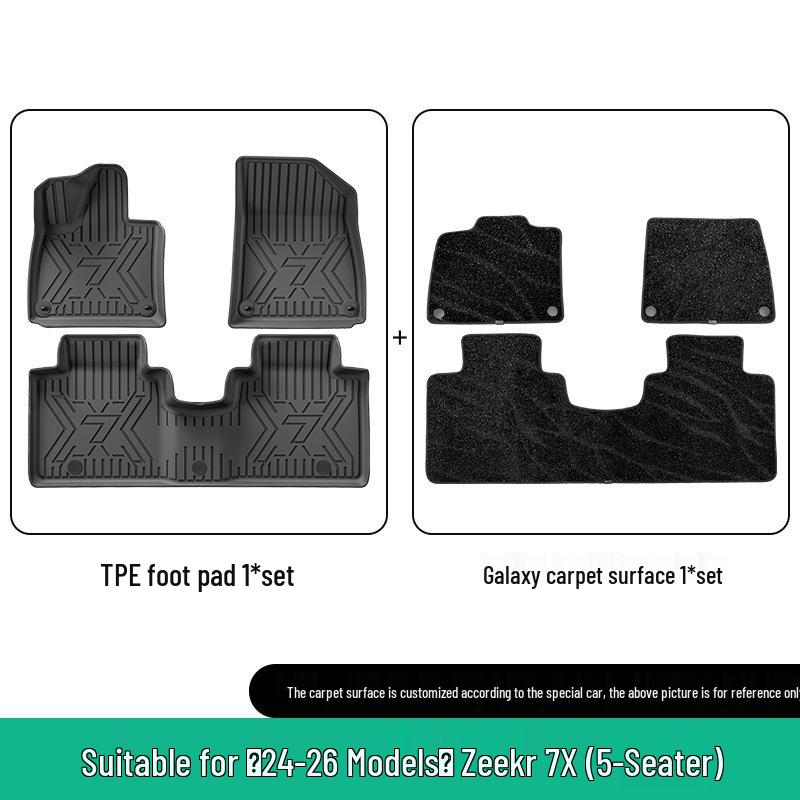 Zeekr 7X 2024-2026 Custom TPE Car Floor Mats & Eco-Friendly Trunk Mat