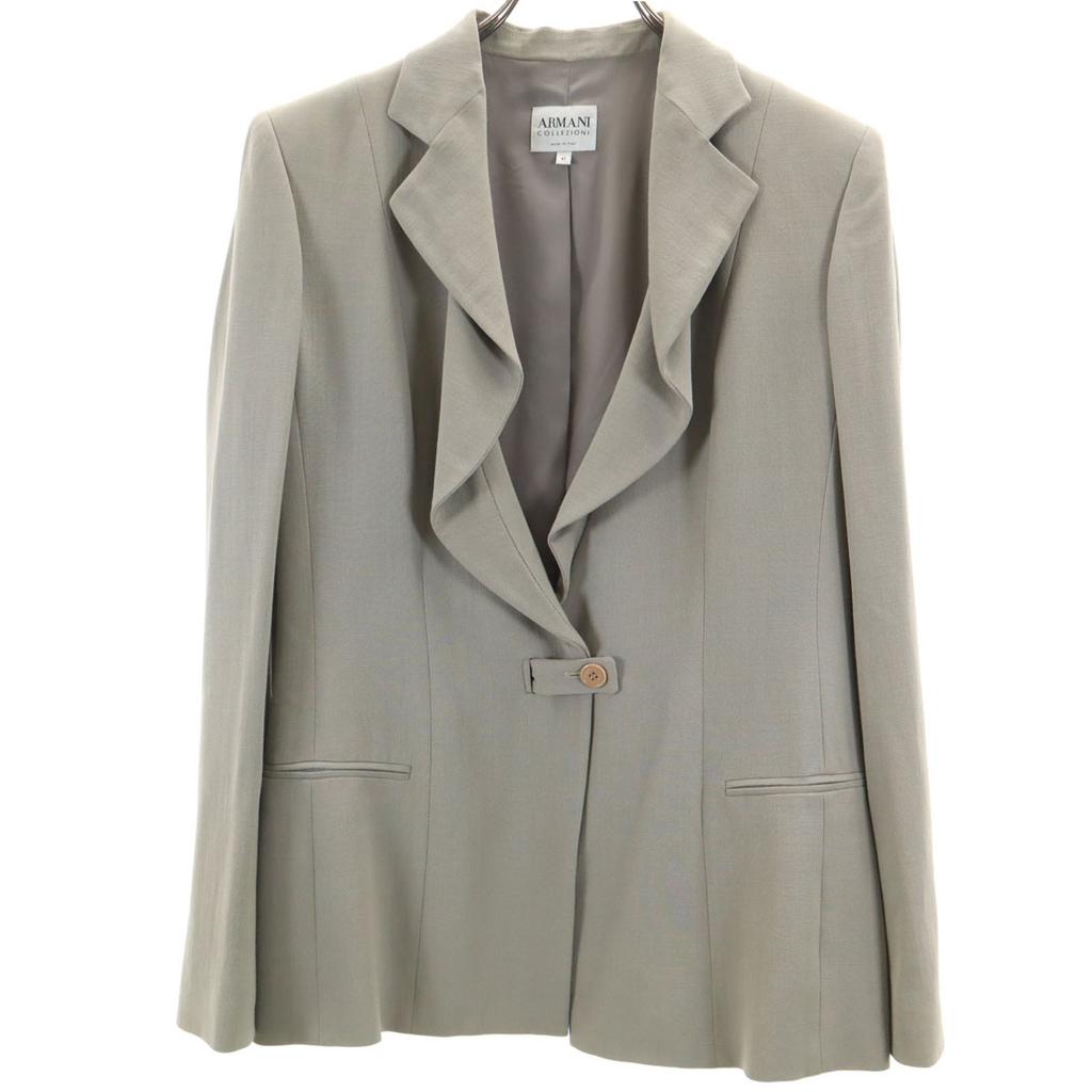 Armani Collezioni Made In Italy Tailored Jacket 40 Light Gray Women Used