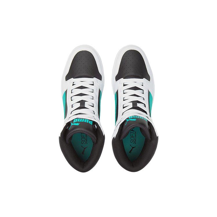 Puma Rebound Layup Mid-top Unisex White Spectra Green Lifestyle Sneakers 369573-26