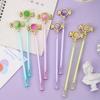Return To School Season 2pcs 0.5mm Creative Small Fresh Candy Shape Neutral Pen Macaron Fortune Bead Gift Pen High Appearance Writing Pen Black